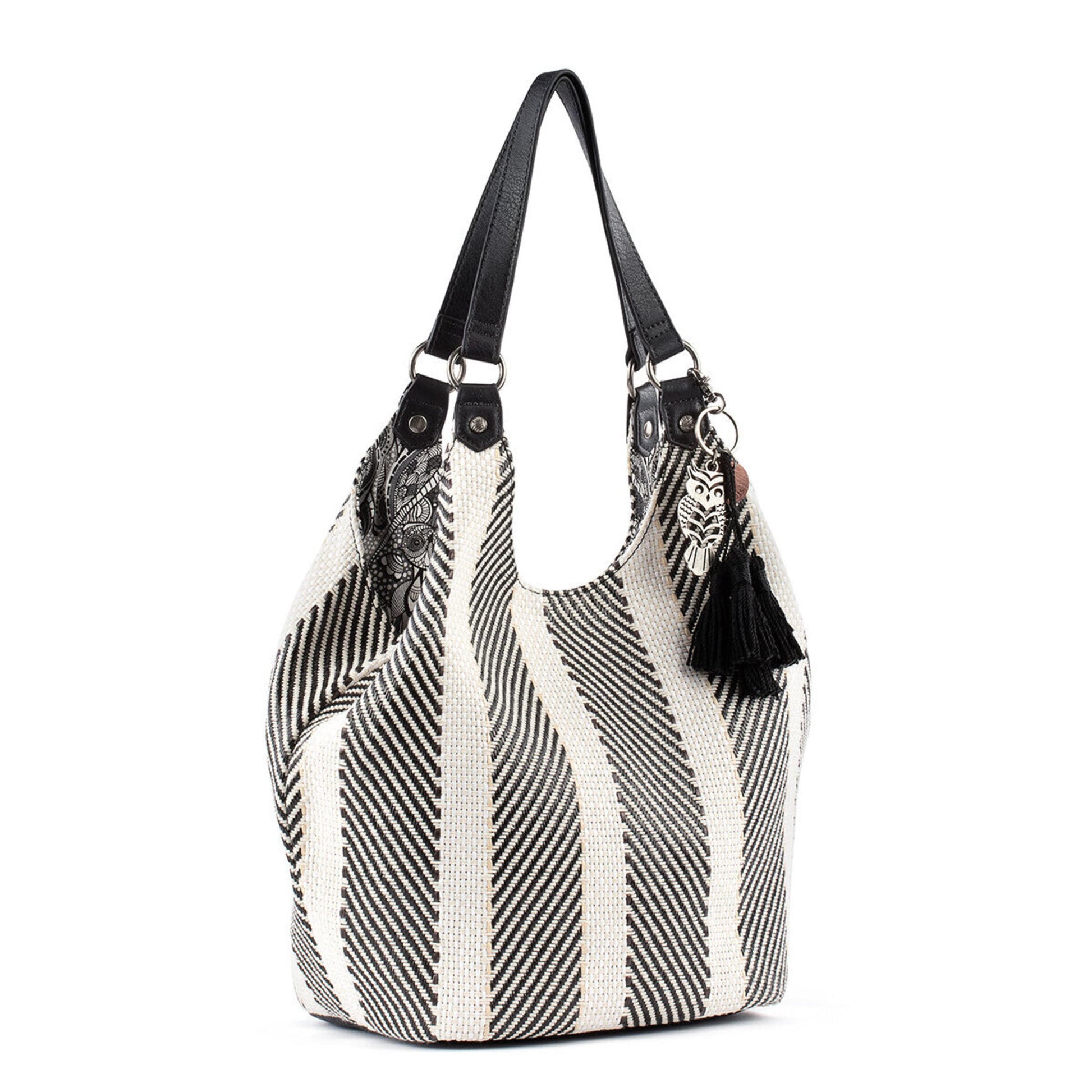 Sakroots Roma Shopper Straw - |Black And White Soulful Desert Woven|