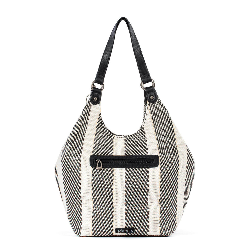 Sakroots Roma Shopper - Straw - Black and White Soulful Desert Woven