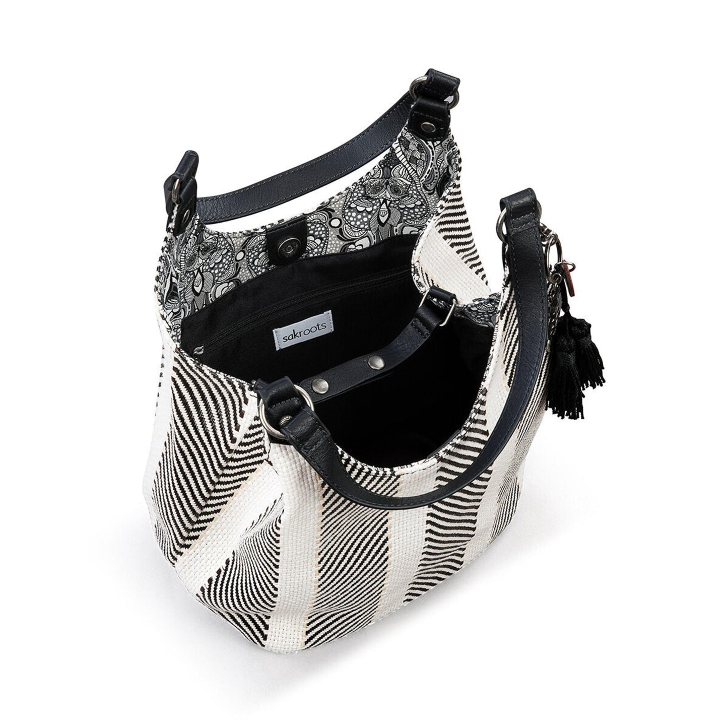 Sakroots Roma Shopper Straw - |Black And White Soulful Desert Woven|