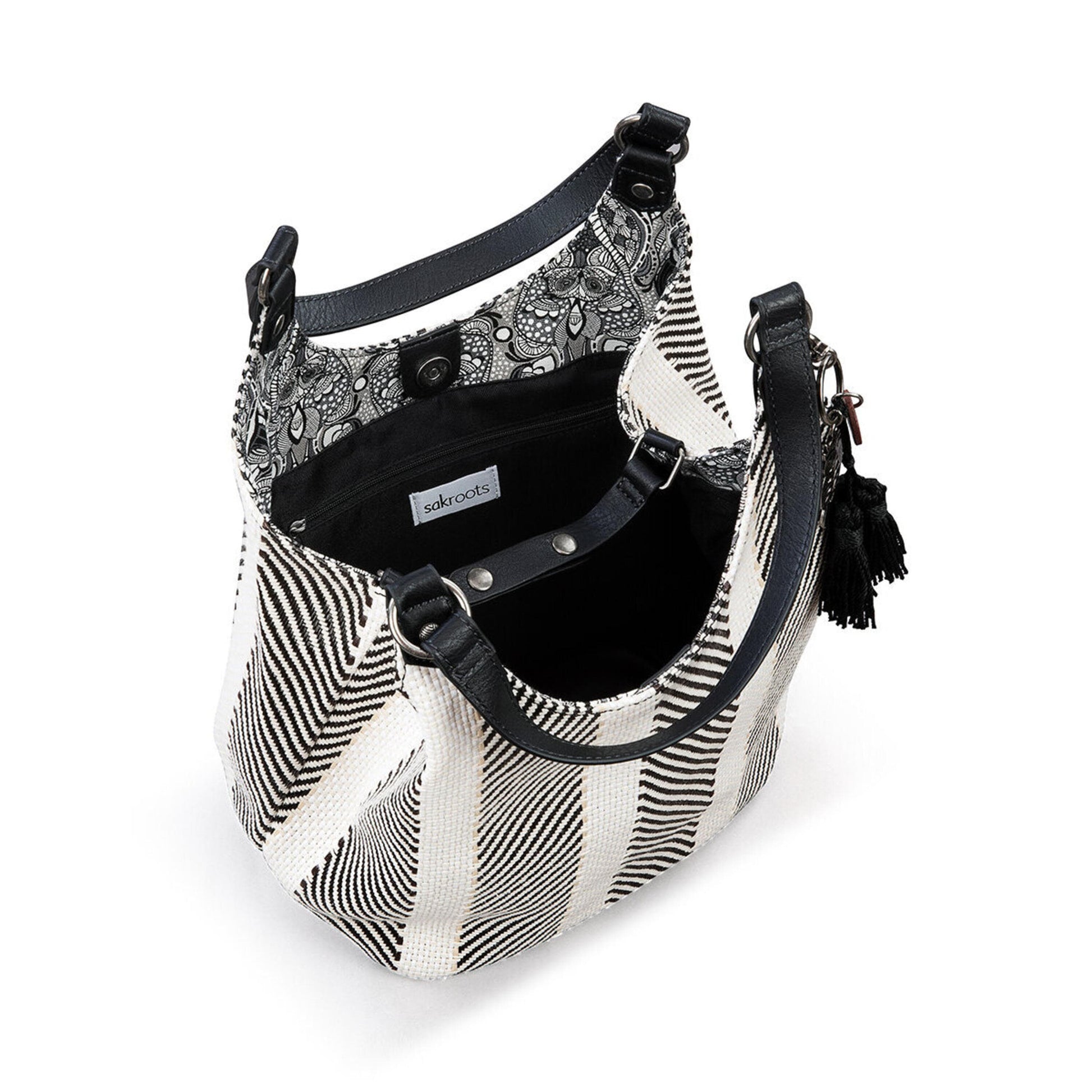 Sakroots Roma Shopper Straw - |Black And White Soulful Desert Woven|