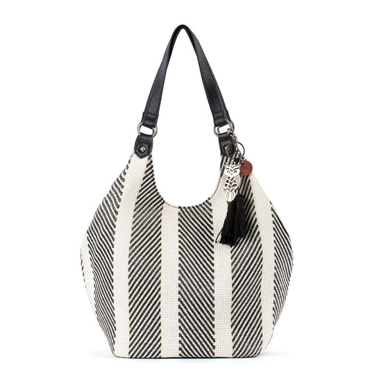 Sakroots Roma Shopper Straw - |Black And White Soulful Desert Woven|