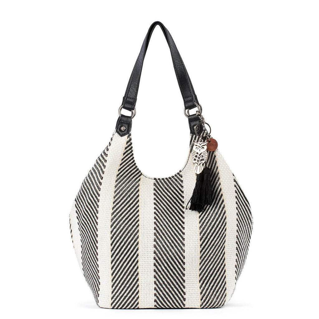 Sakroots Roma Shopper - Straw - Black and White Soulful Desert Woven