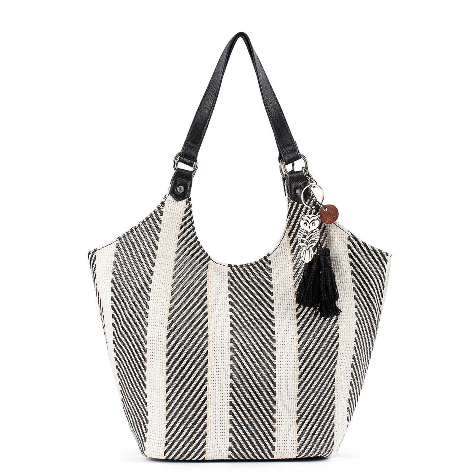 Sakroots Roma Shopper Straw - |Black And White Soulful Desert Woven|