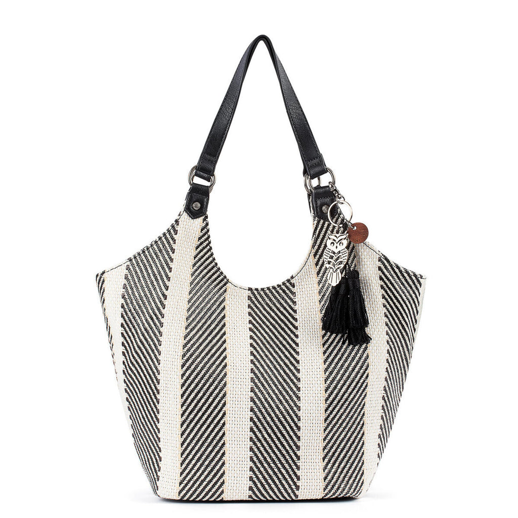 Sakroots Roma Shopper - Straw - Black and White Soulful Desert Woven