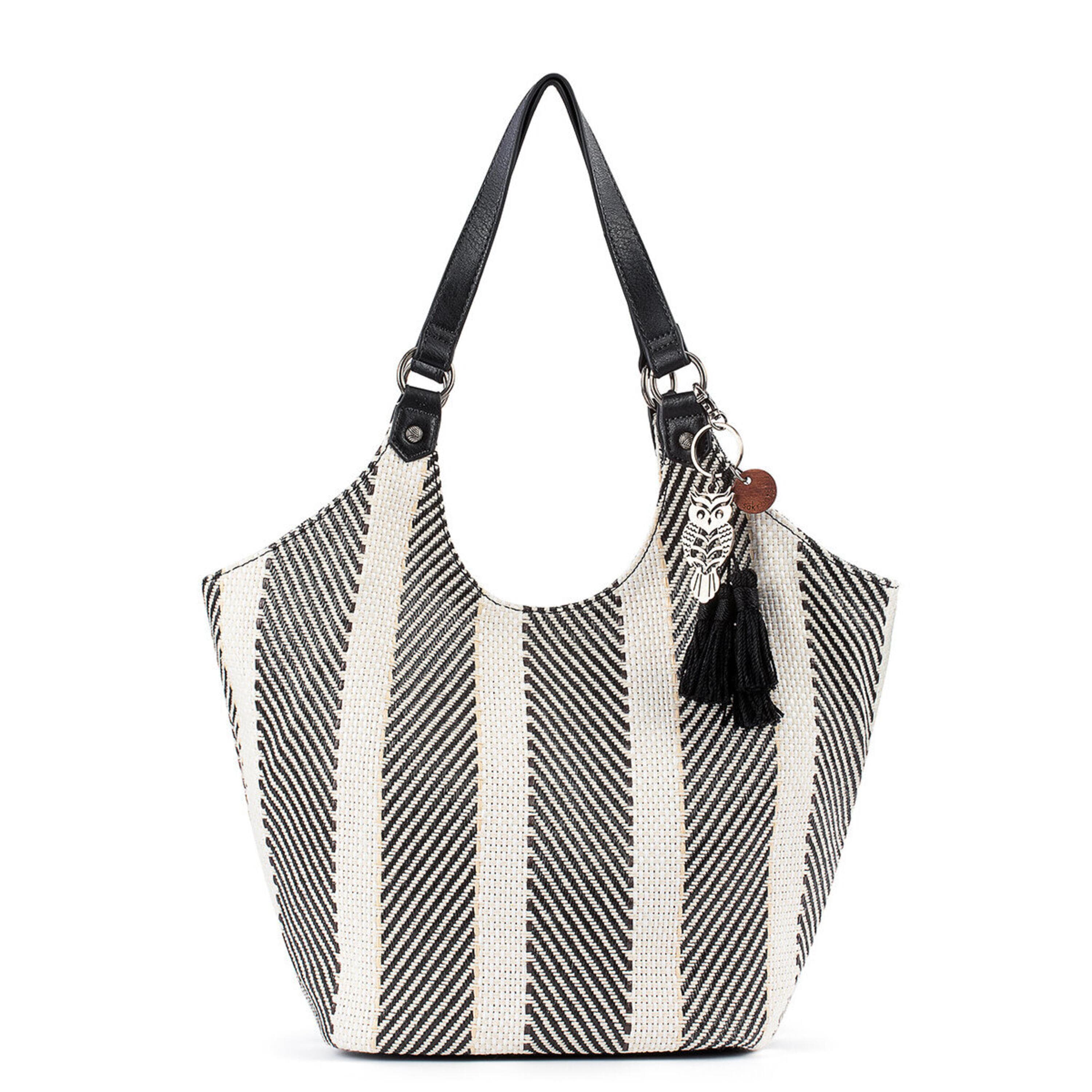 Sakroots Roma Shopper - Straw - Black and White Soulful Desert Woven