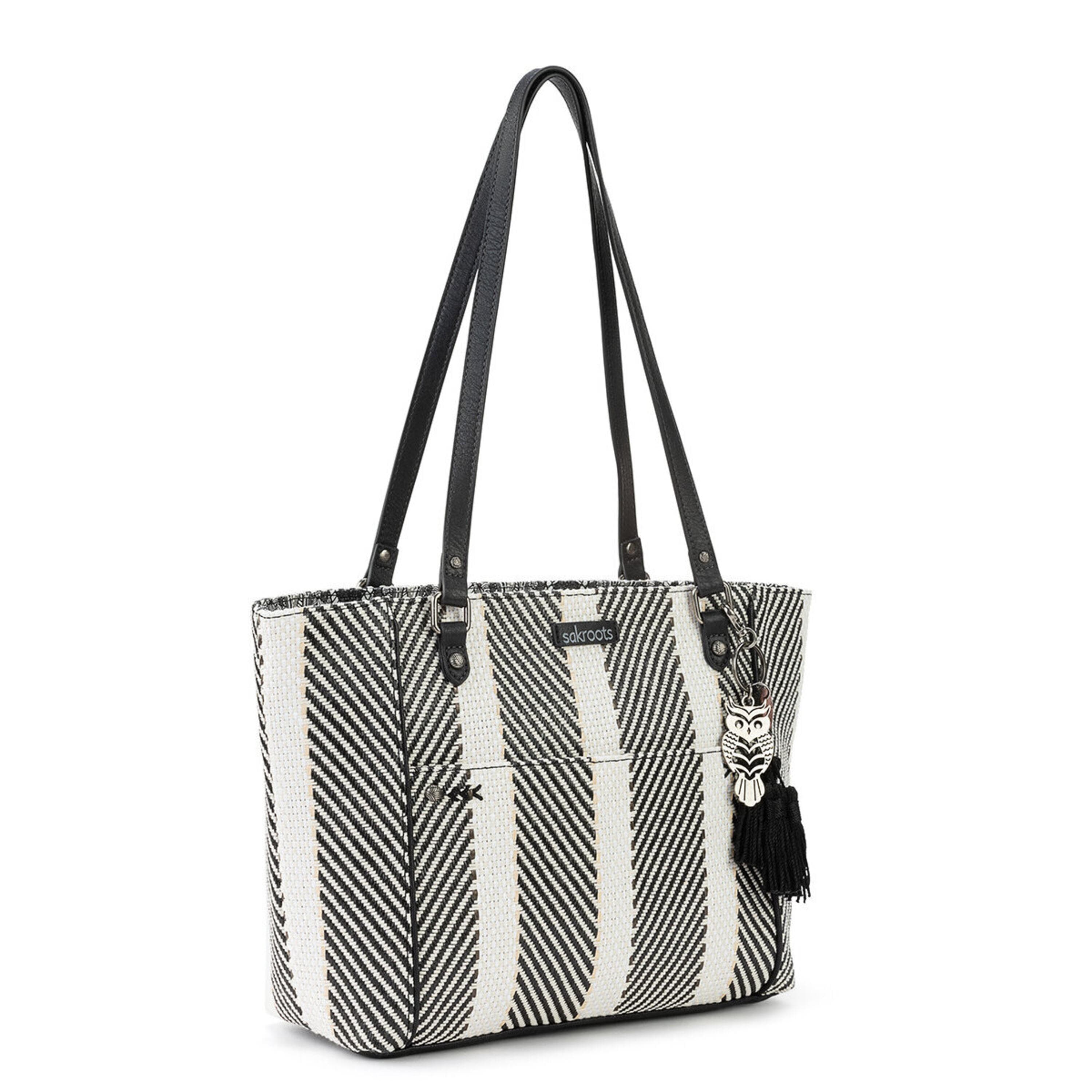 Sakroots Metro Tote - Straw - Black and White Soulful Desert Woven