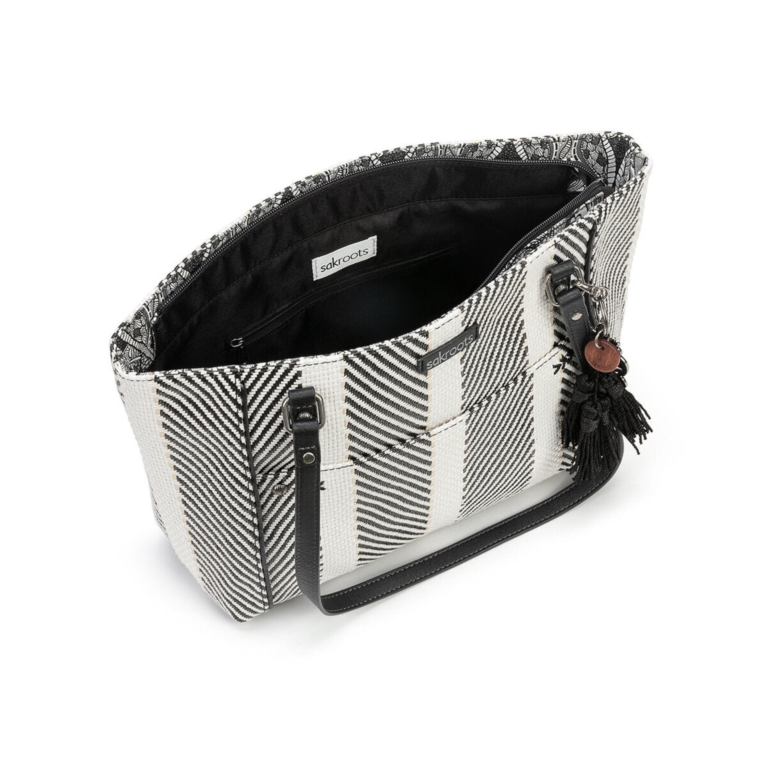 Sakroots Metro Tote - Straw - Black and White Soulful Desert Woven