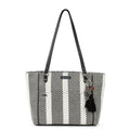 Sakroots Metro Tote - Straw - Black and White Soulful Desert Woven