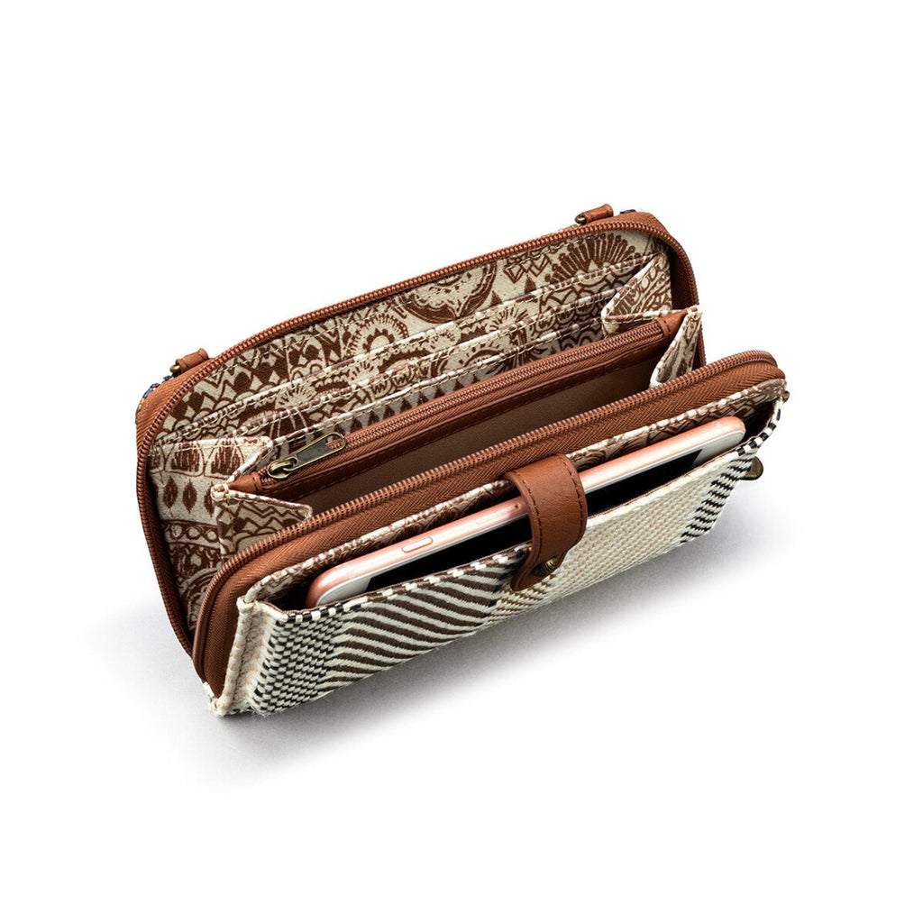 Sakroots Smartphone Wallet - Straw - Tobacco Batik World Woven