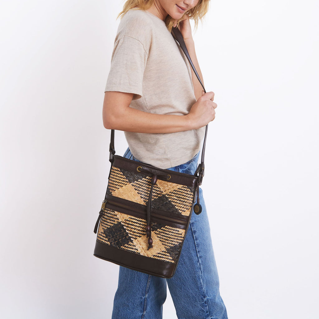 The Sak Bali Rattan Bucket - Rattan - Brown Patterned