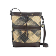 Bali Rattan Bucket - Rattan - Brown Patterned