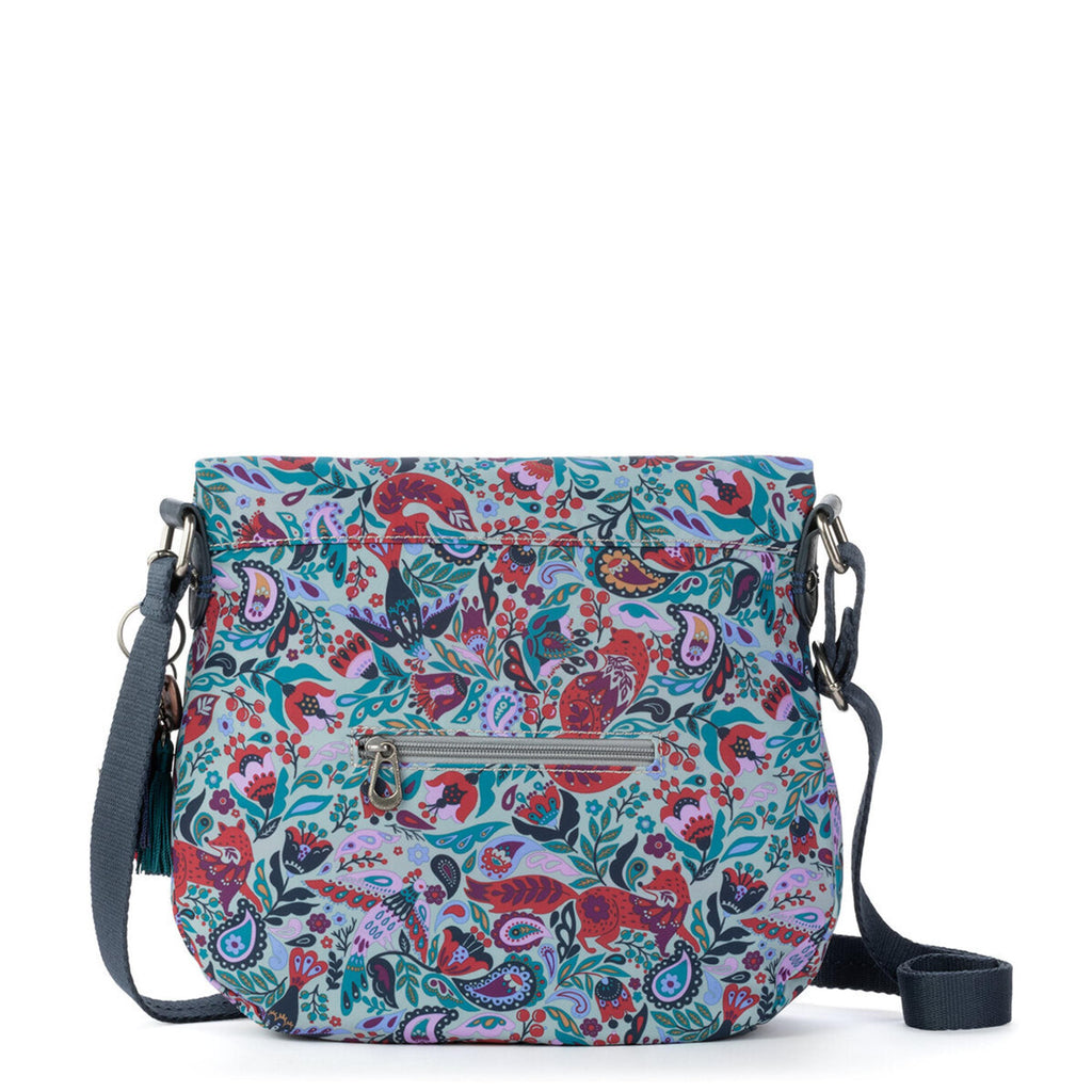 Sakroots Foldover Crossbody - Canvas - Cabernet In Bloom