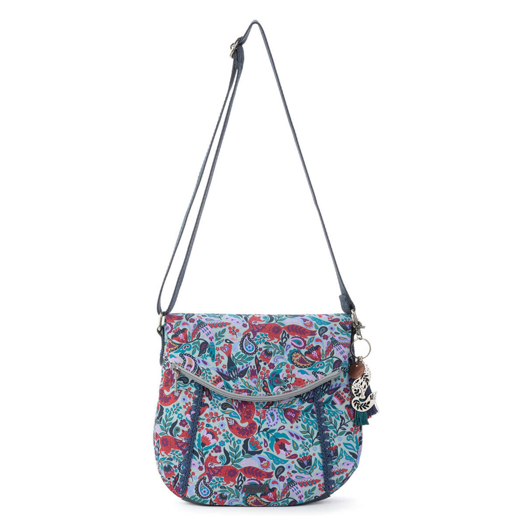 Sakroots Foldover Crossbody - Canvas - Cabernet In Bloom