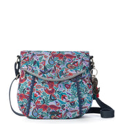 Foldover Crossbody - Canvas - Cabernet In Bloom