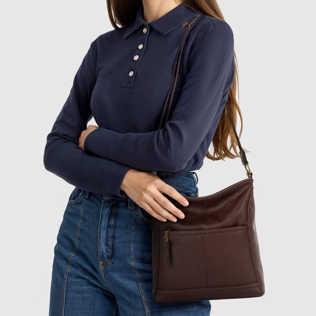 The Sak Iris Crossbody - Leather - Mahogany