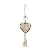 Yarnicharmz Dangle - Hand Crochet - Natural Heart