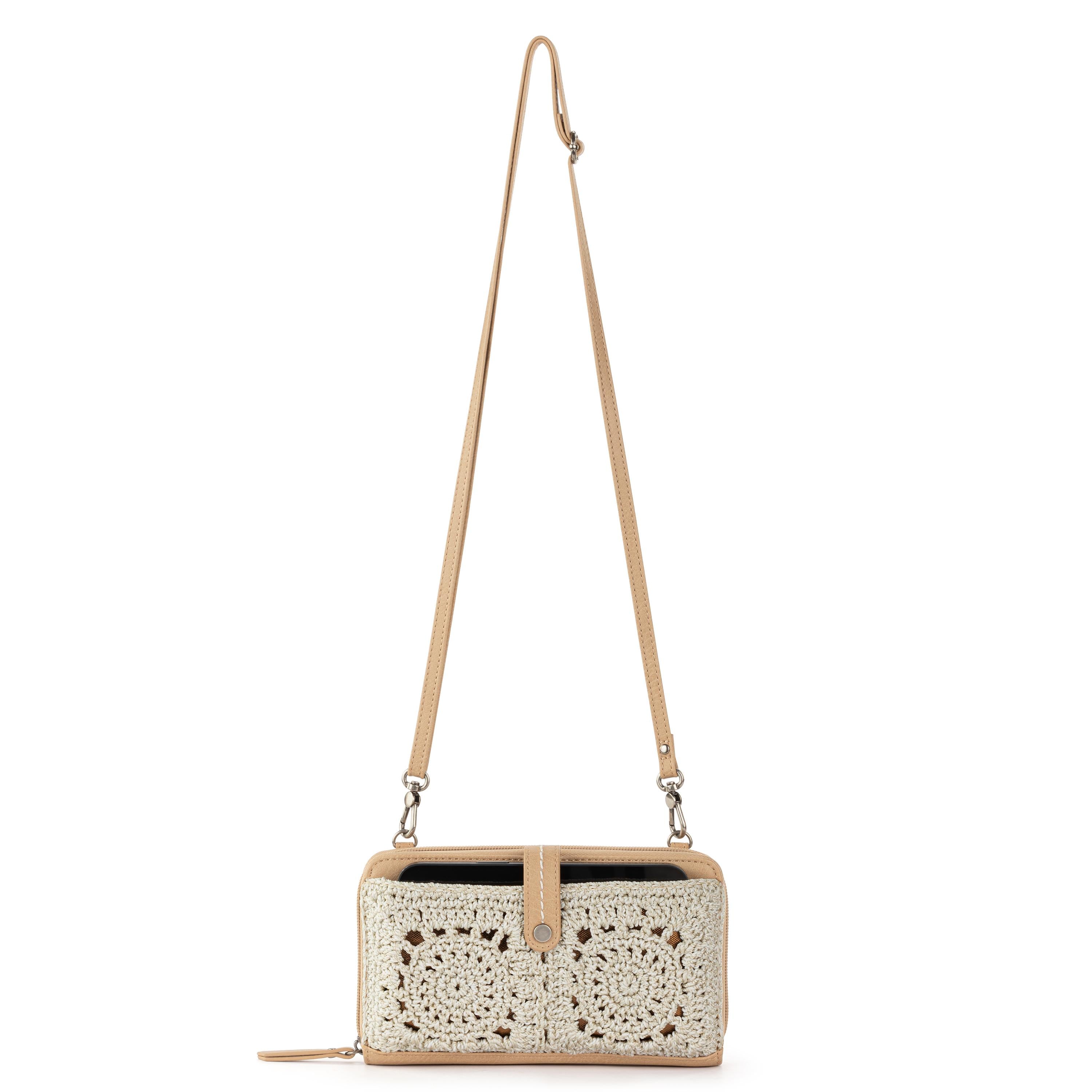 The Sak Iris Smartphone Wallet - Hand Crochet - Natural Medallion