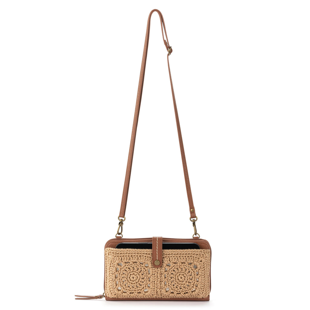 The Sak Iris Smartphone Wallet - Hand Crochet - Bamboo Medallion
