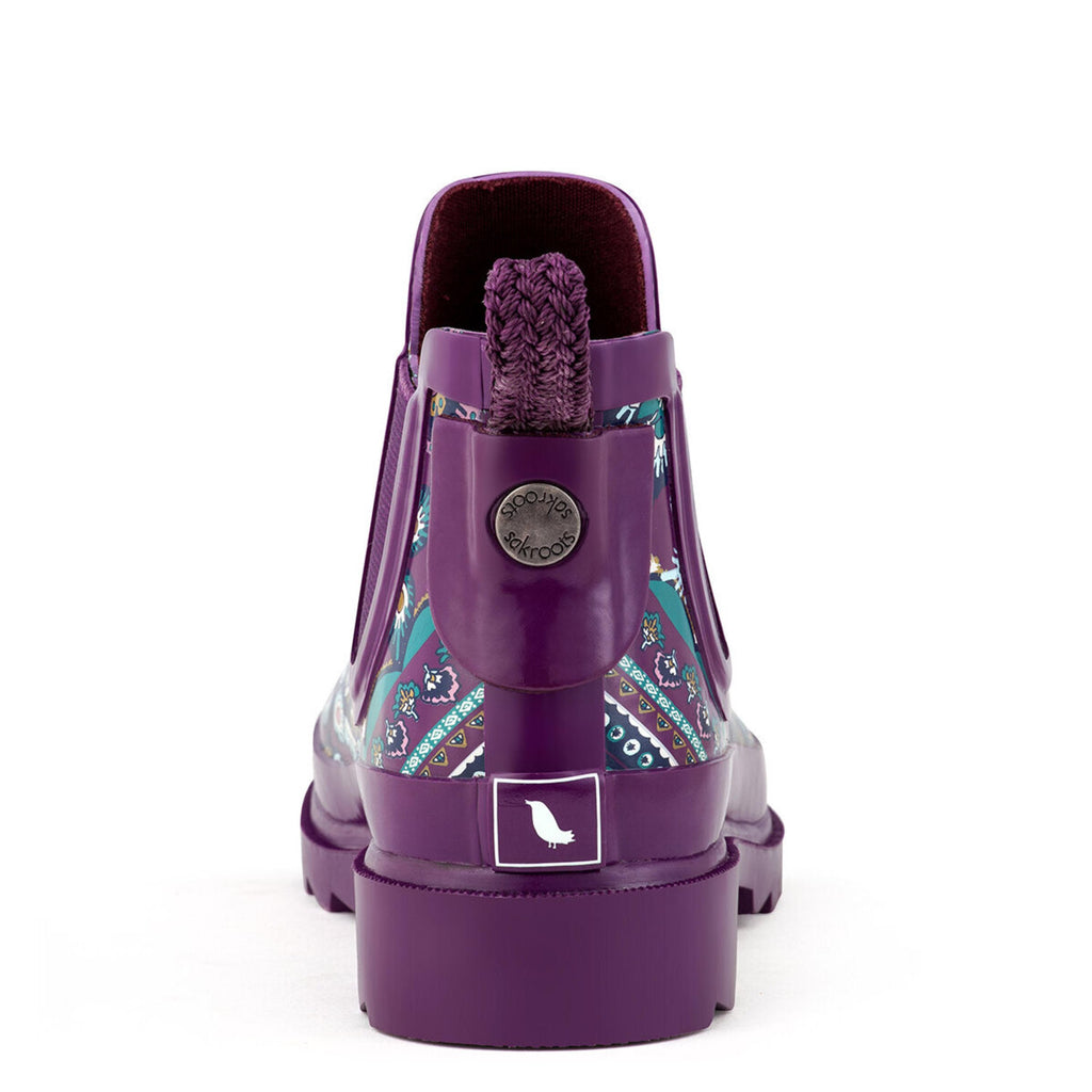 Sakroots Rhyme Rainboot - Rubber - Violet Tapestry World