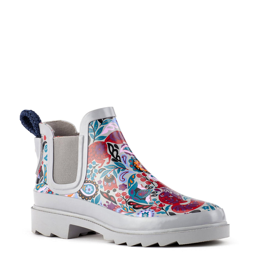 Sakroots Rhyme Rainboot - Rubber - Crimson Enchanted Forest