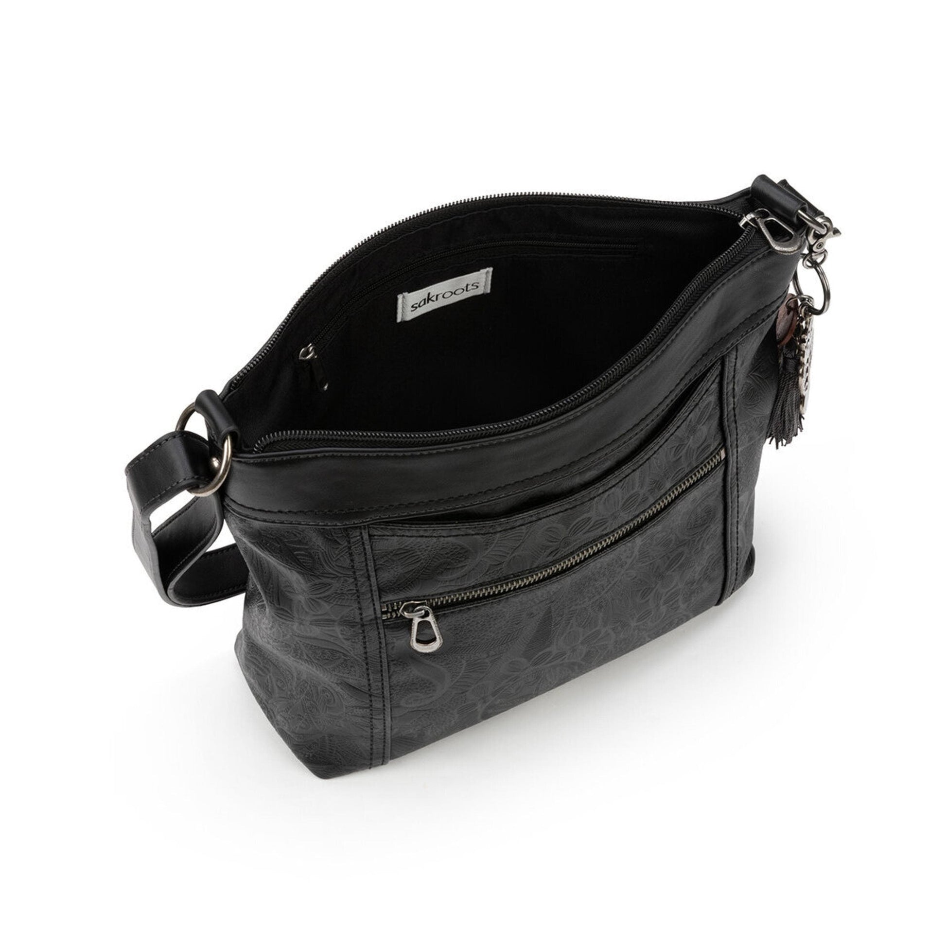 Sakroots Arcadia Recycled Crossbody Vegan Leather - |Black|