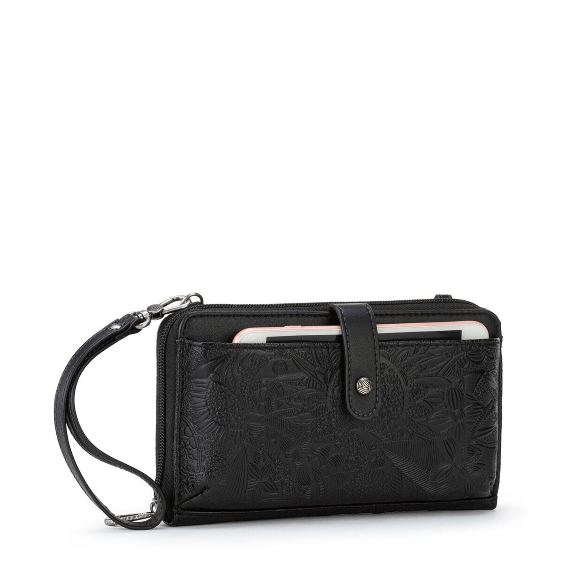 Sakroots Arcadia Recycled Large Smartphone Crossbody Vegan Leather - Black