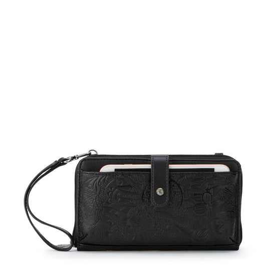 Sakroots Arcadia Recycled Large Smartphone Crossbody Vegan Leather - Black