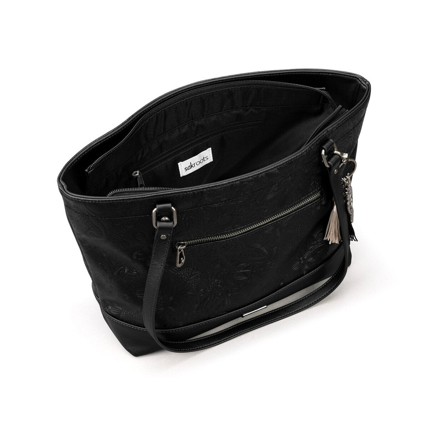 Sakroots Arcadia Recycled Medium Tote Vegan Leather - |Black|