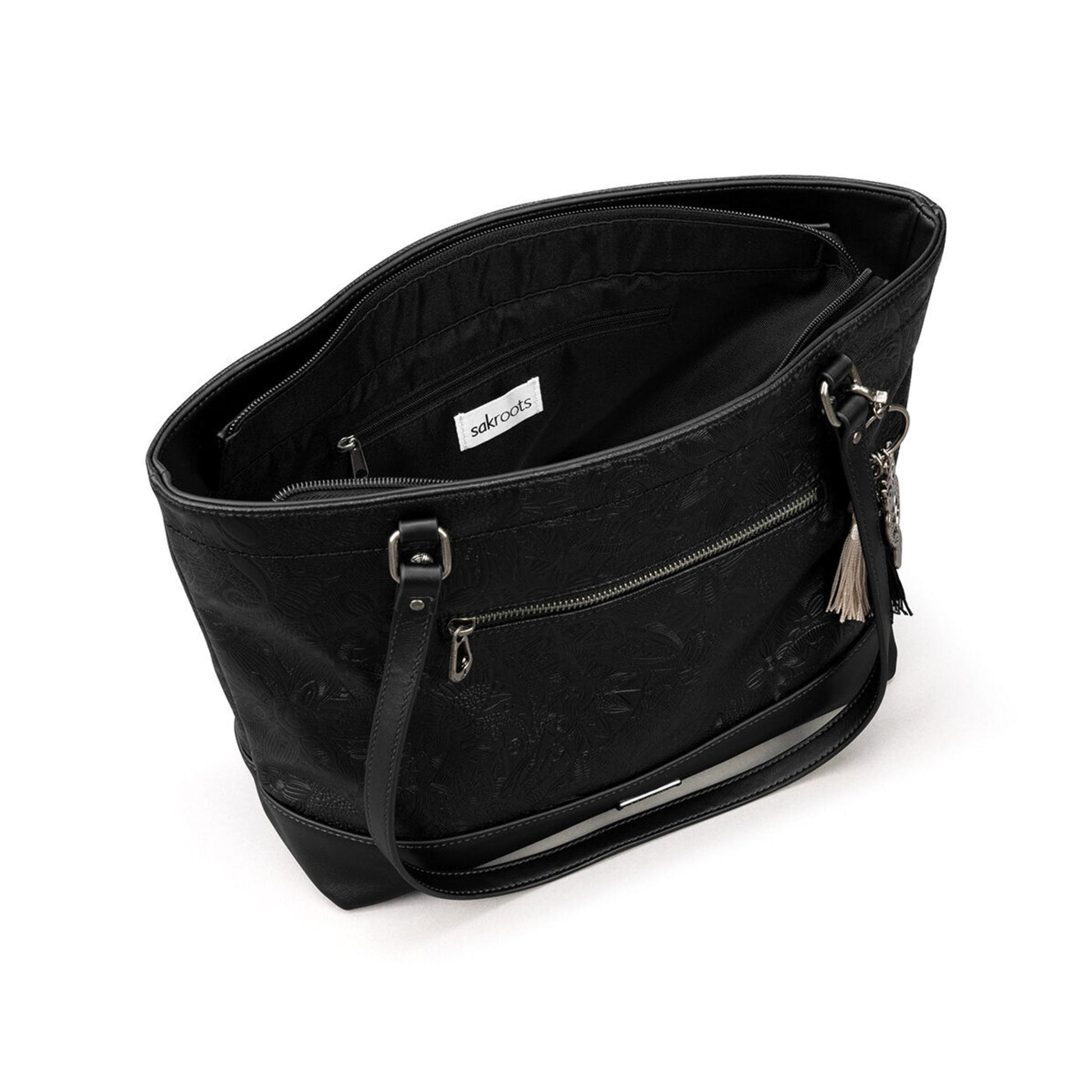 Sakroots Arcadia Recycled Medium Tote Vegan Leather - |Black|