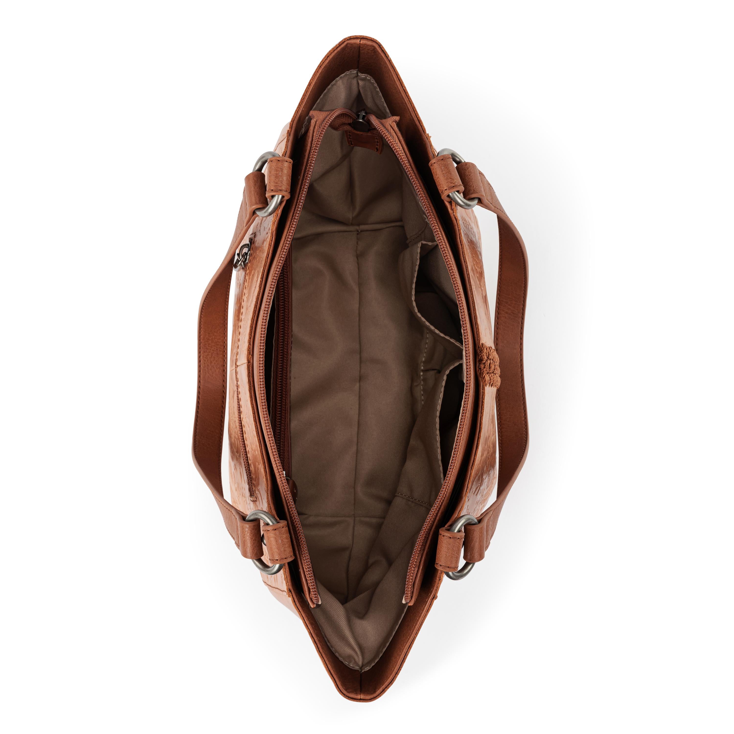 The Sak Bolinas Satchel - Leather - Tobacco Floral Embossed
