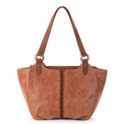 Bolinas Satchel - Leather - Tobacco Floral Embossed