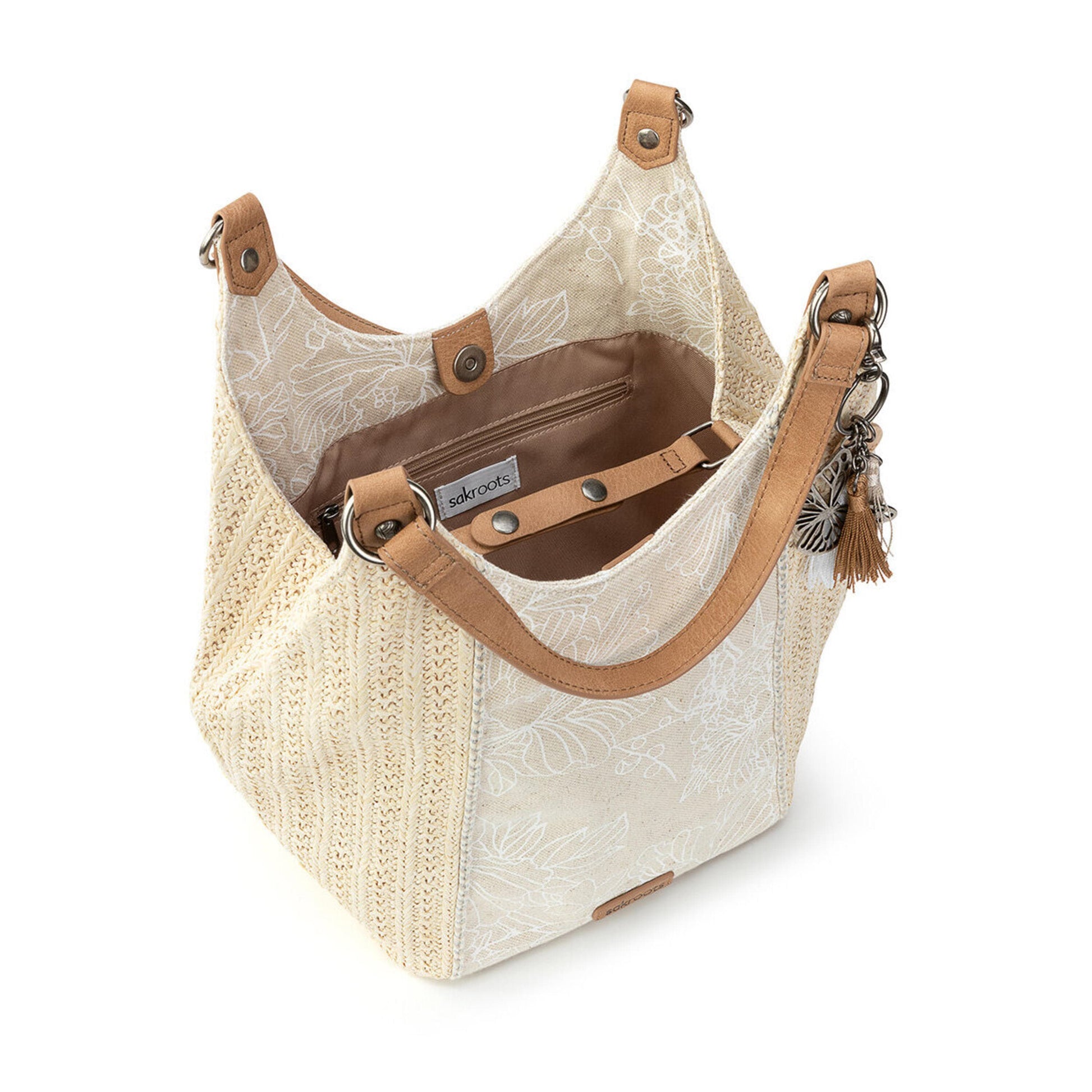 Sakroots Roma Shopper Straw - |White Flower Blossom|