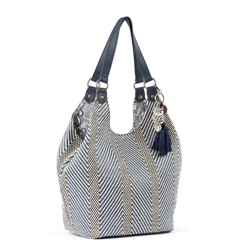 Sakroots Roma Shopper - Straw - Navy Spirit Desert Woven