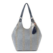 Roma Shopper - Straw - Navy Spirit Desert Woven