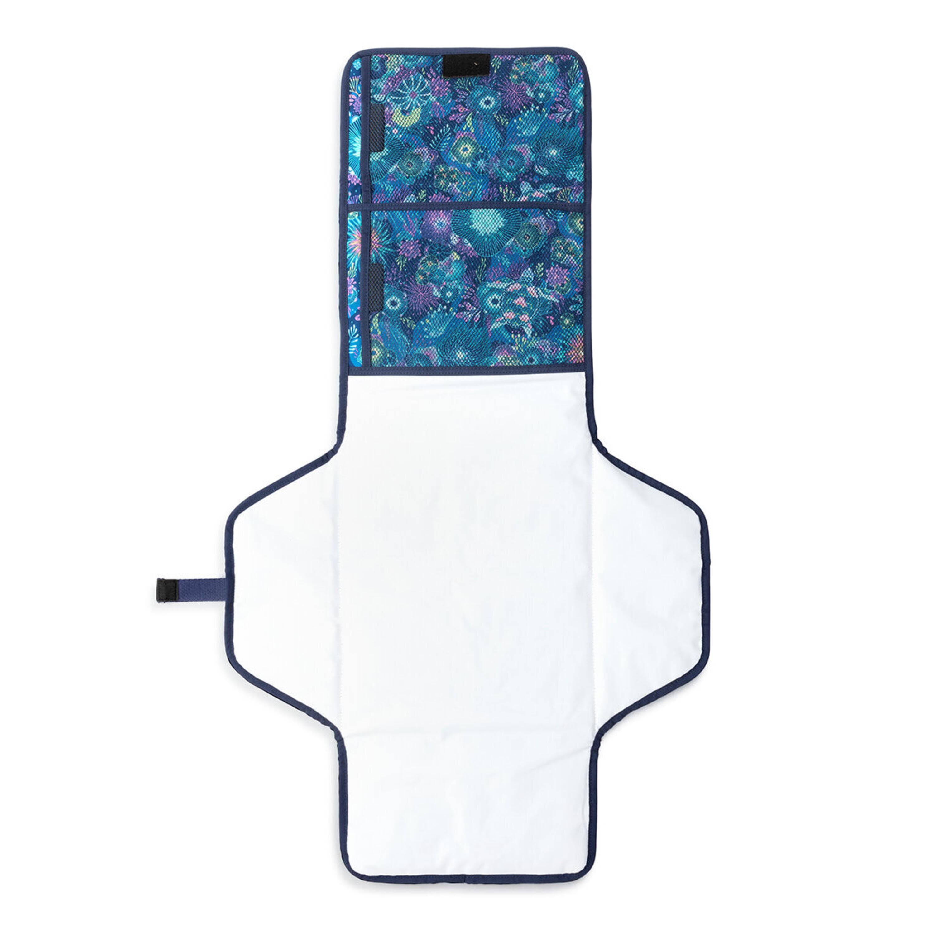 Sakroots On The Go Foldable Changing Pad - EcoTwill - Royal Blue Seascape