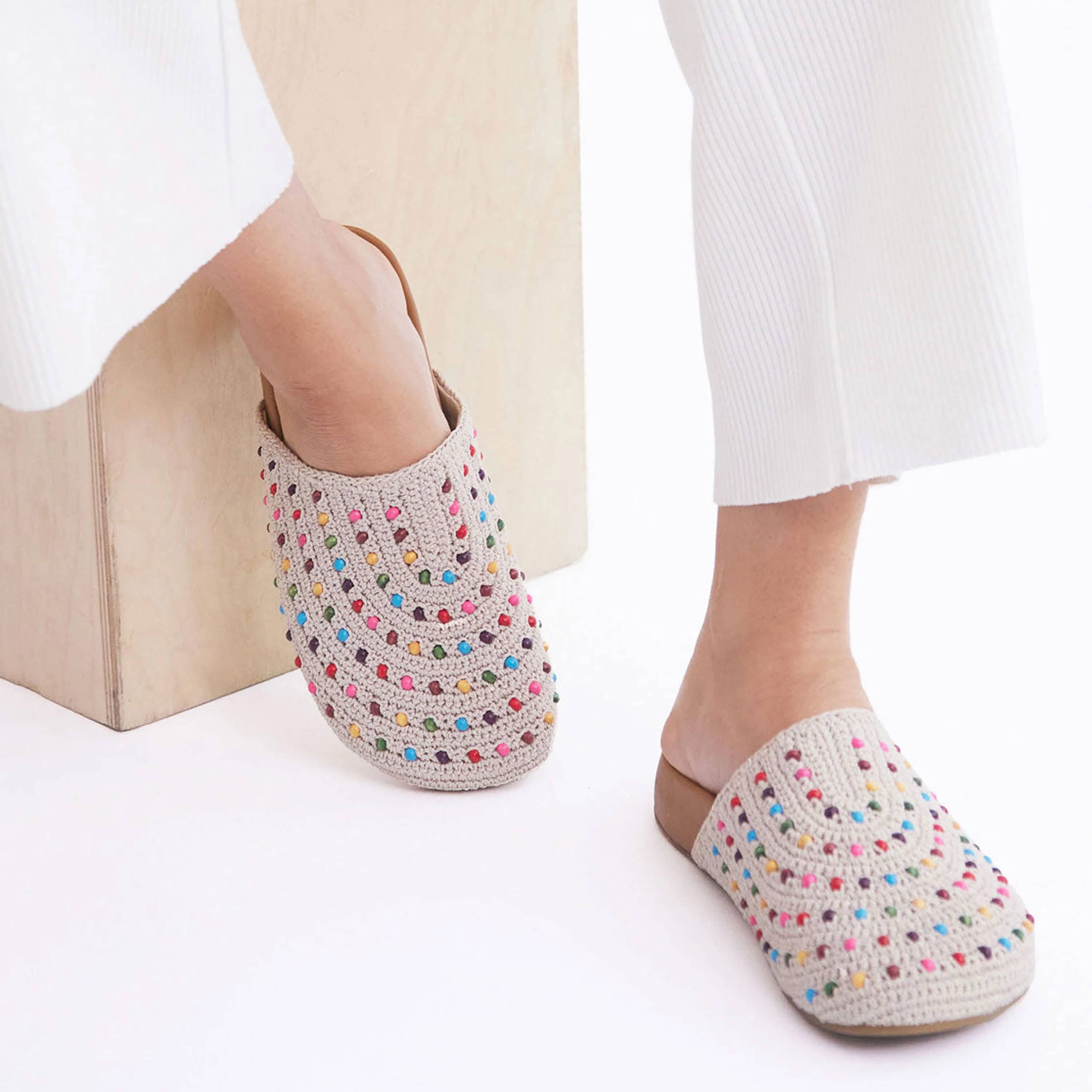 The Sak Bolinas Clog - Hand Crochet - Ecru Multi Beads