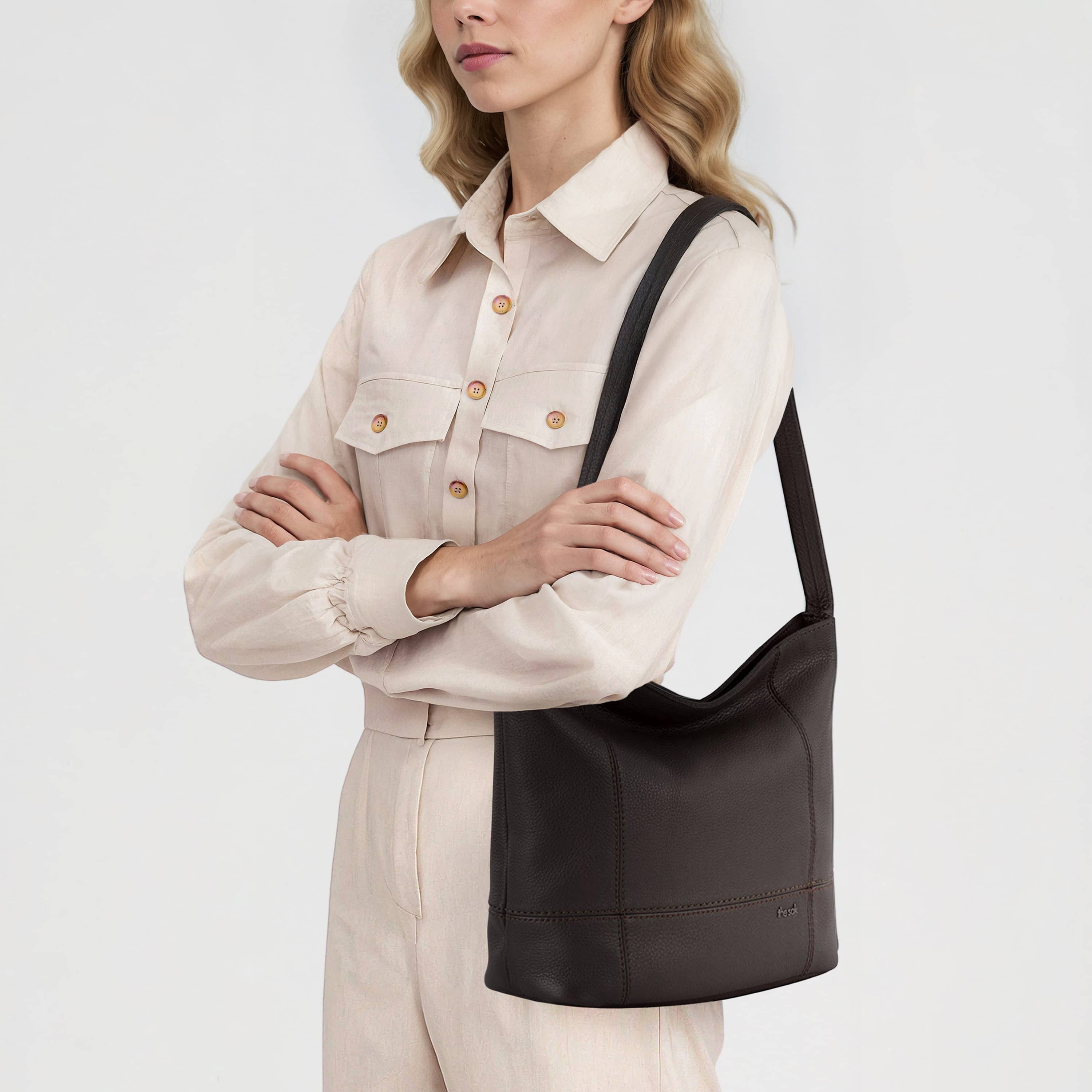 The Sak De Young Hobo - Leather - Slate