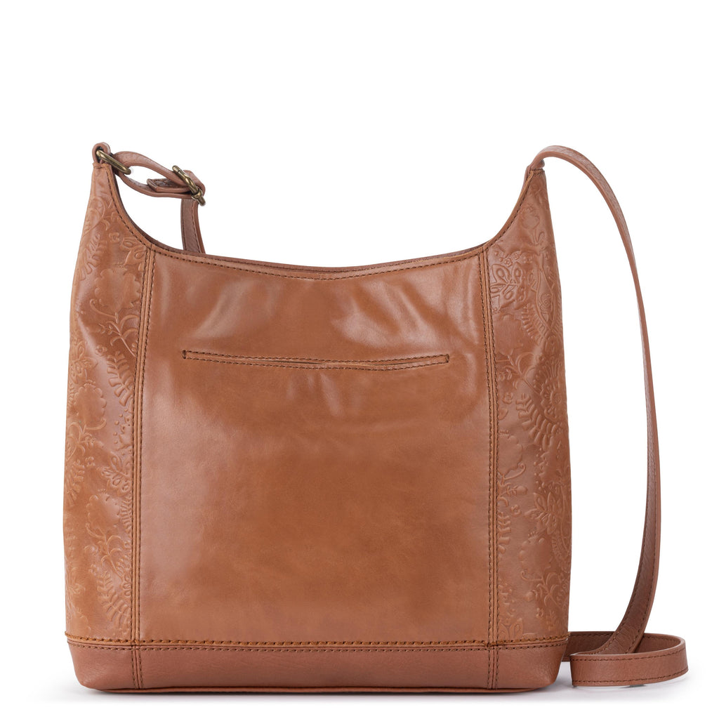The Sak De Young Crossbody - Leather - Tobacco Floral Embossed