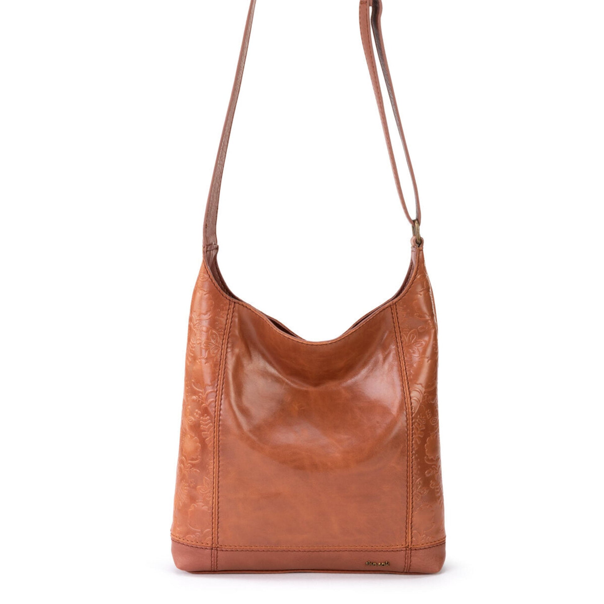 The Sak De Young Crossbody Leather - |Tobacco Floral Embossed|