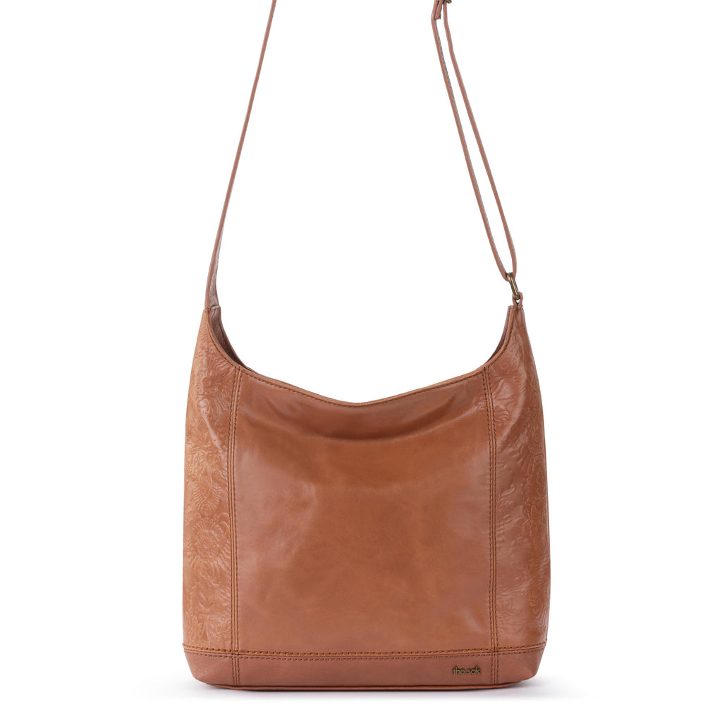 The Sak De Young Crossbody - Leather - Tobacco Floral Embossed