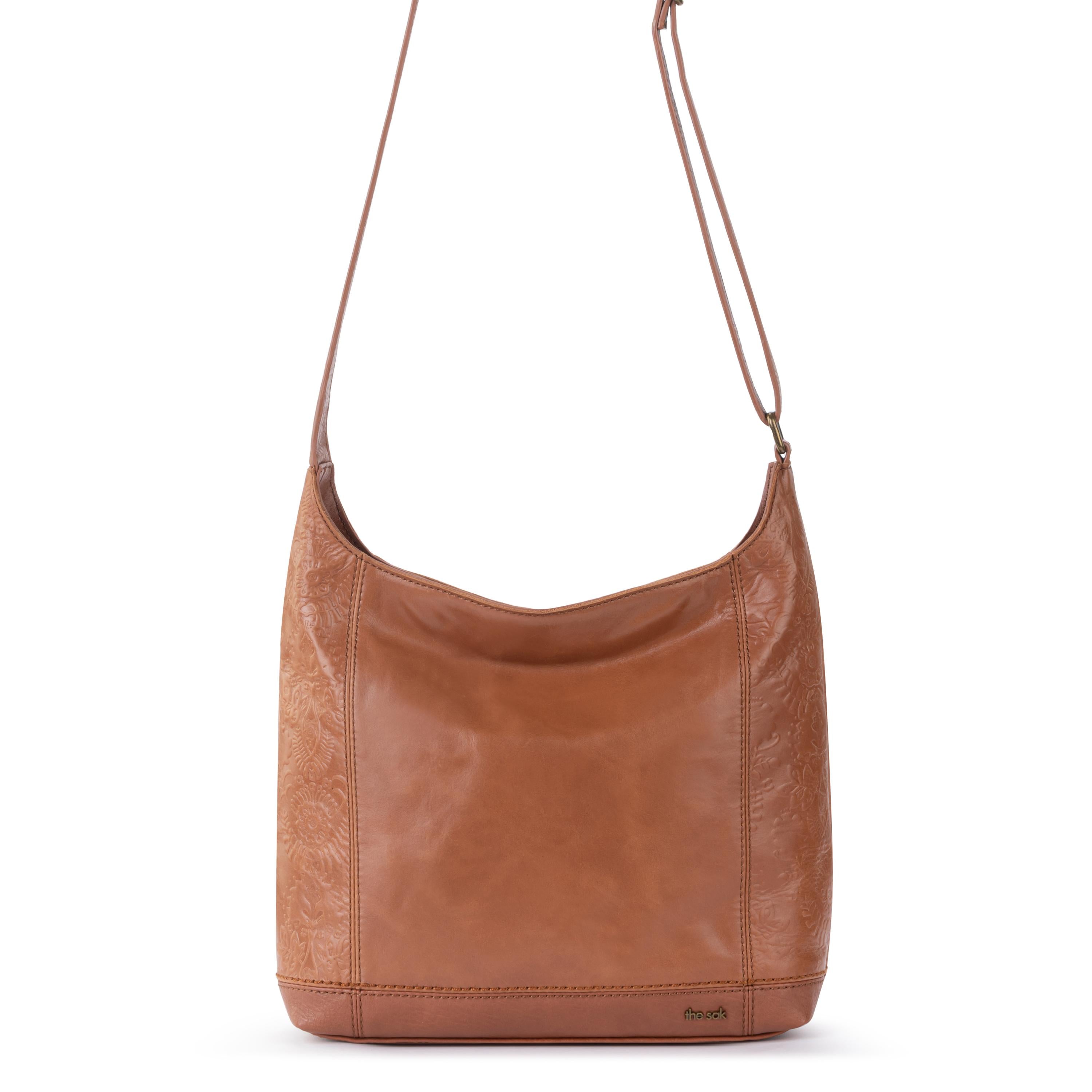 The Sak De Young Crossbody - Leather - Tobacco Floral Embossed