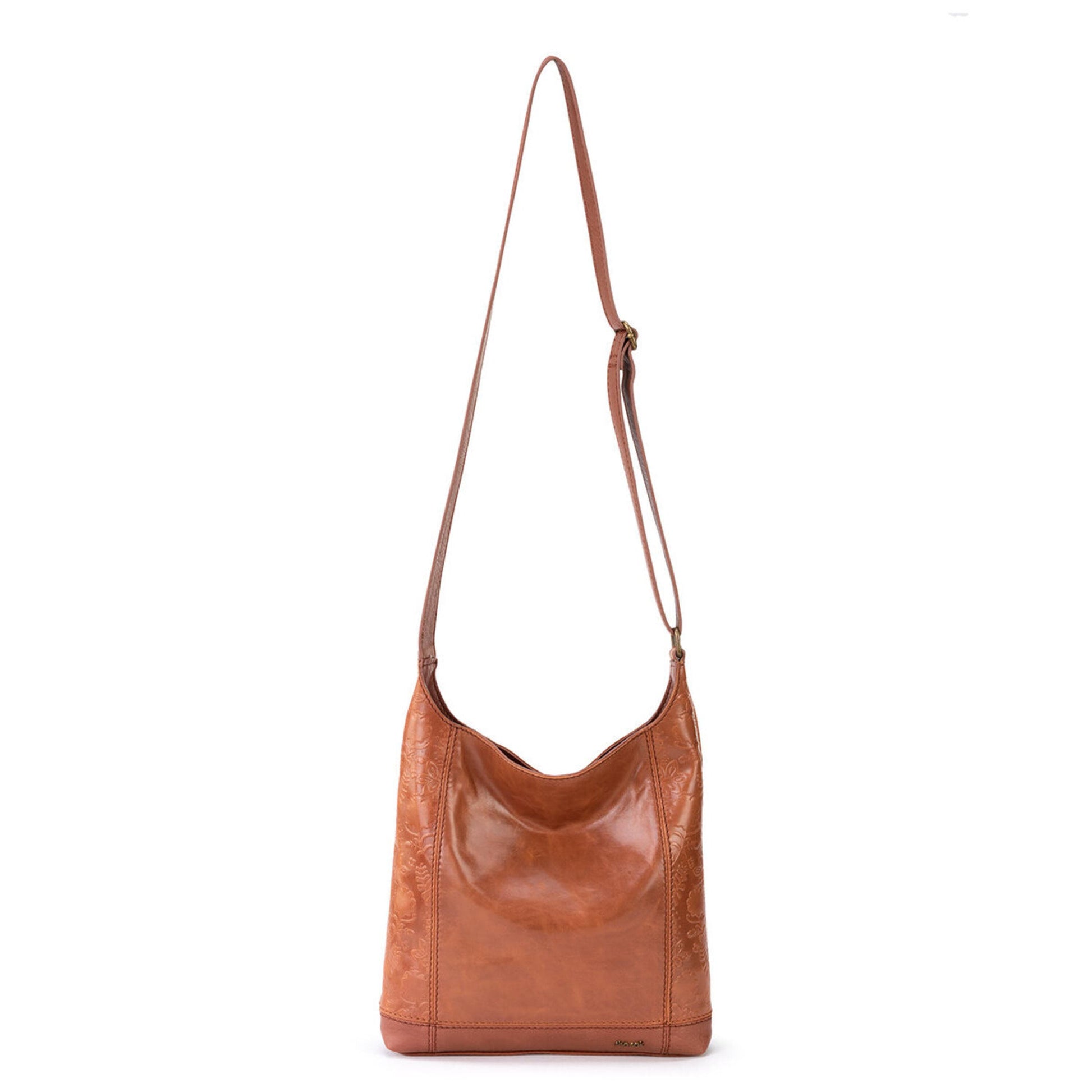 The Sak De Young Crossbody Leather - |Tobacco Floral Embossed|