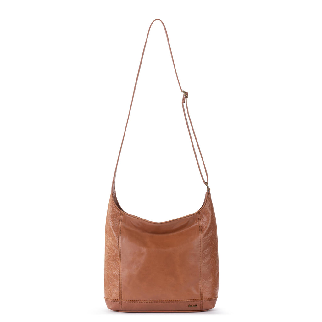 The Sak De Young Crossbody - Leather - Tobacco Floral Embossed