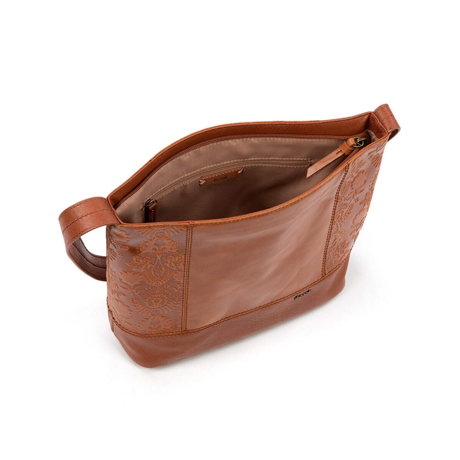The Sak De Young Hobo Leather - |Tobacco Floral Embossed|