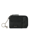 The Sak Iris Card Wallet - Leather - Black Leaf Embossed