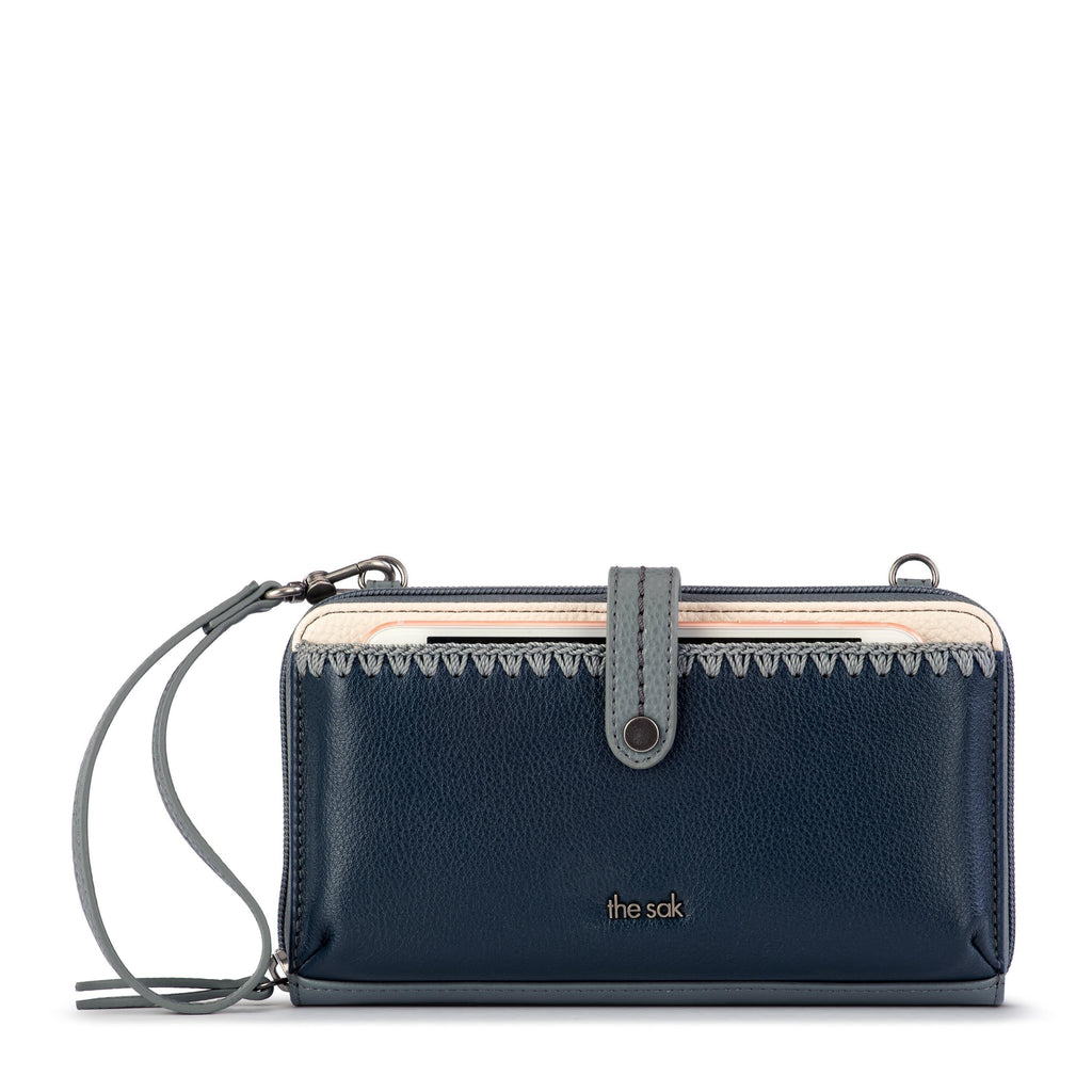 The Sak Iris Smartphone Wallet - Leather - Dusty Blue Block