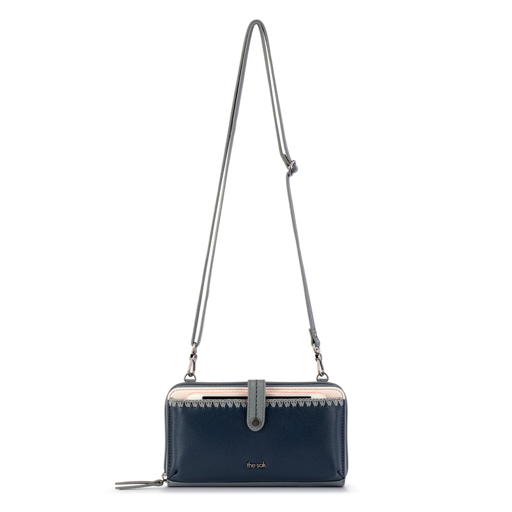 The Sak Iris Smartphone Wallet - Leather - Dusty Blue Block