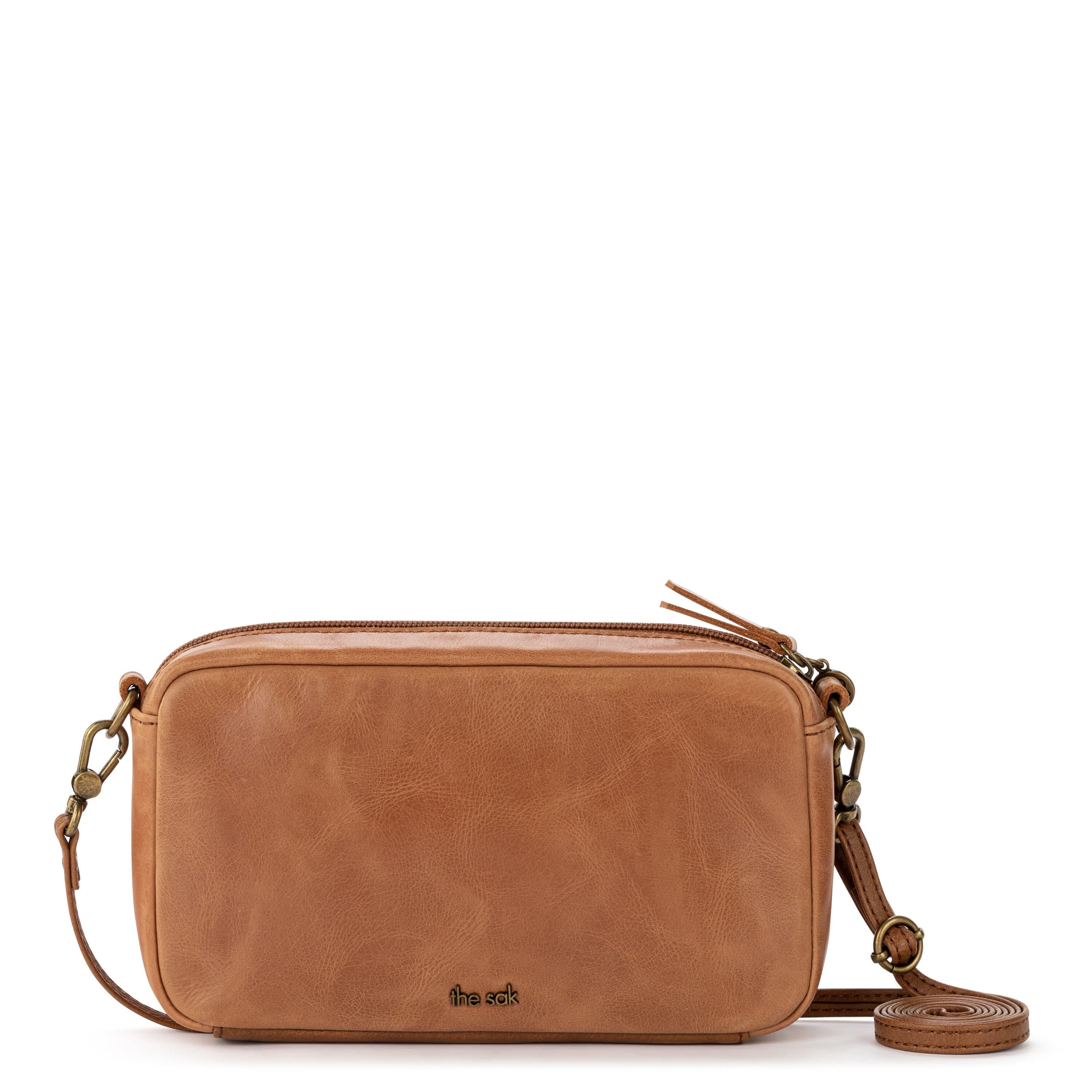 The Sak Cora Smartphone Crossbody - Leather - Tobacco Floral Embossed