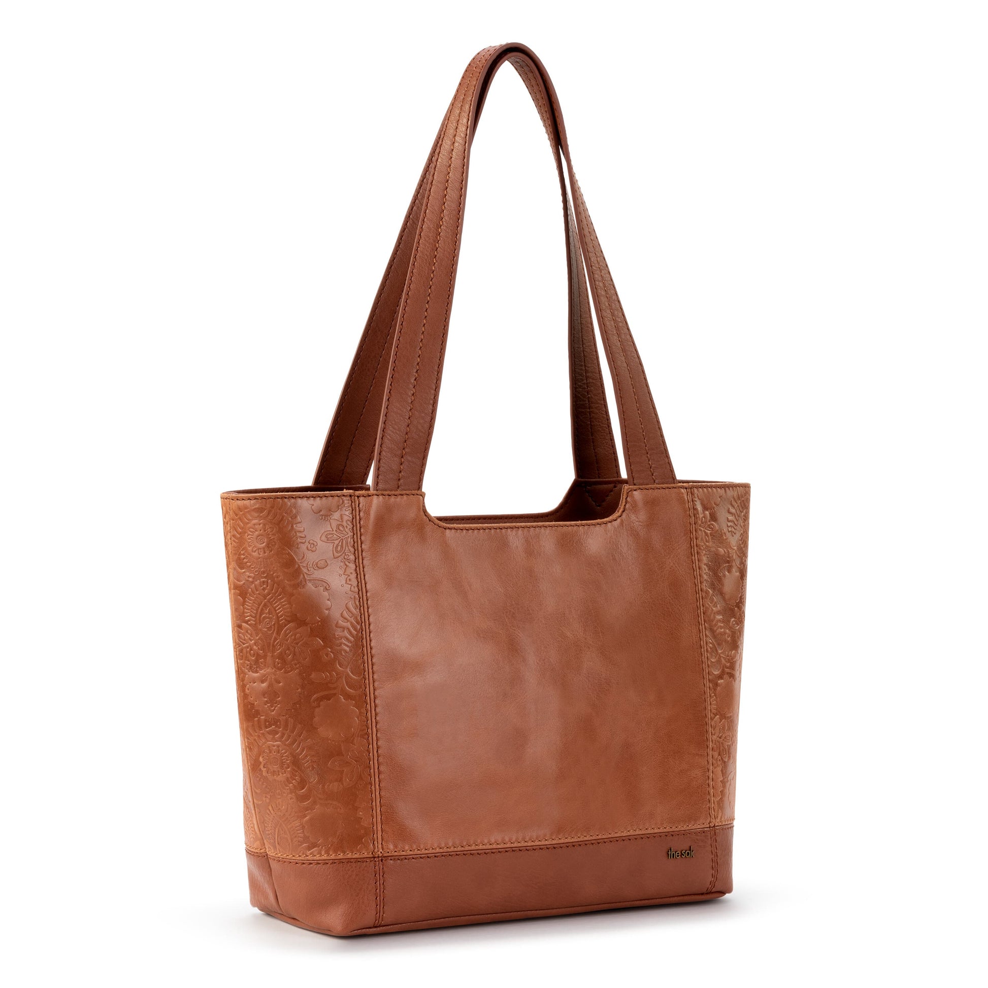 The Sak De Young Tote Leather - |Tobacco Floral Embossed|