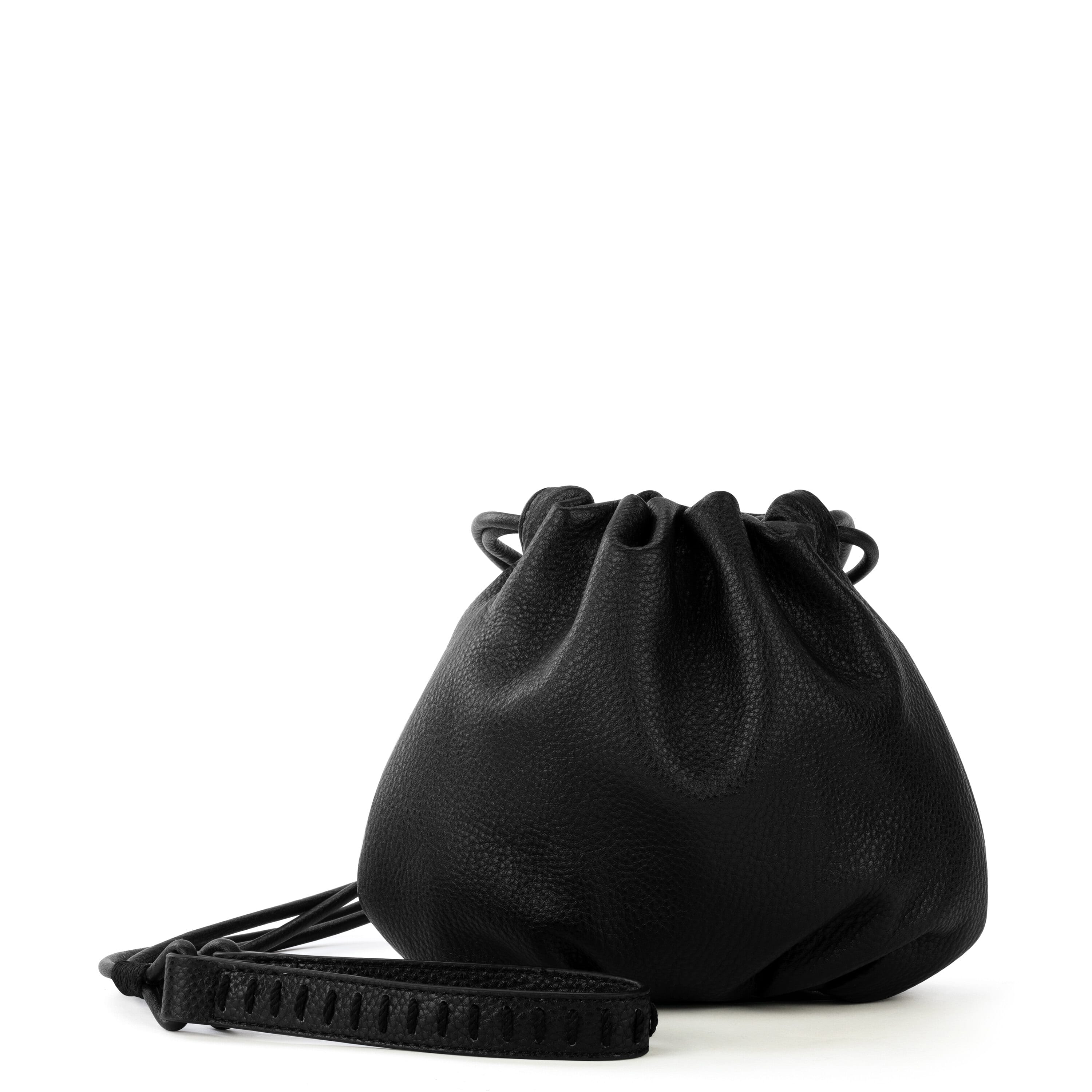 The Sak Lorelie Drawstring Crossbody - Leather - Black